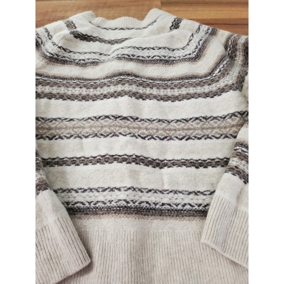 Faherty Cream and Brown Striped Cardigan - Picture 5 of 9